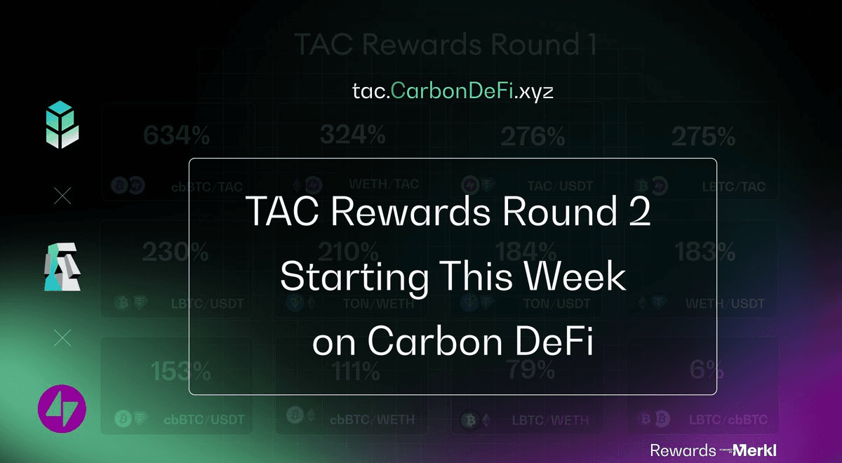 Carbon DeFi Launches Second Round of Liquidity Mining Incentives on TacBuild