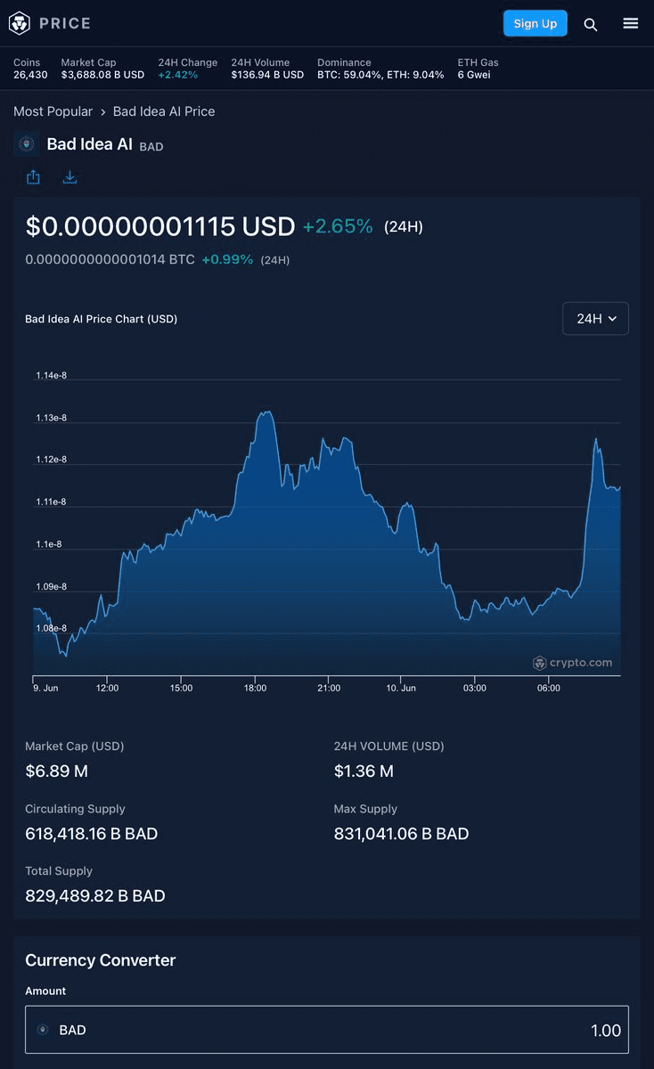 Bad Idea AI Token Maintains Strong Market Presence Through June 2025