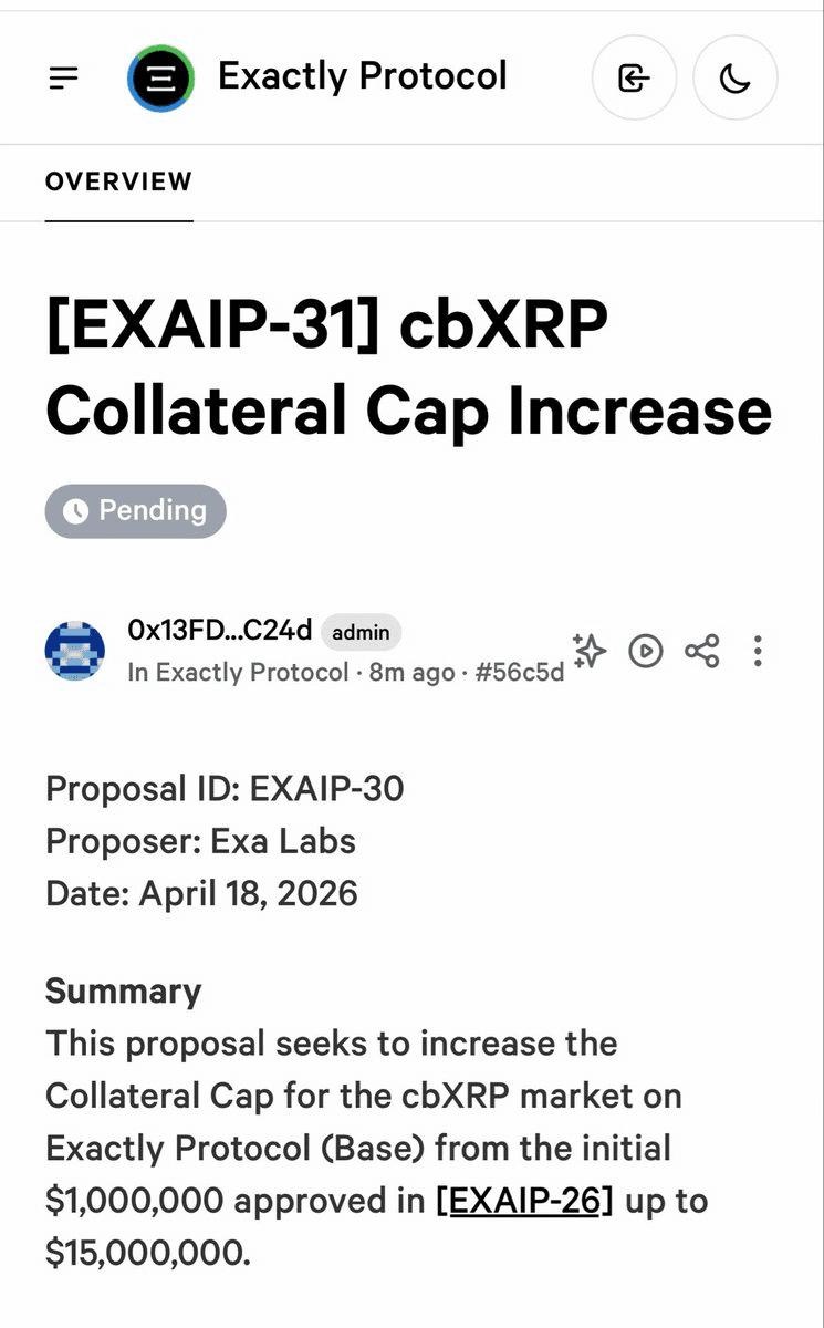 ๐ cbXRP Cap Hits $1.5M