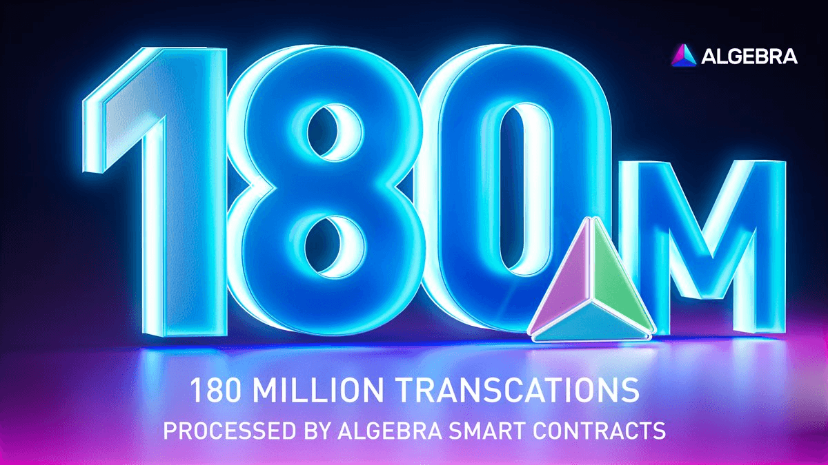 Algebra Reaches 180M Transactions Milestone, Powers 50+ DEXes