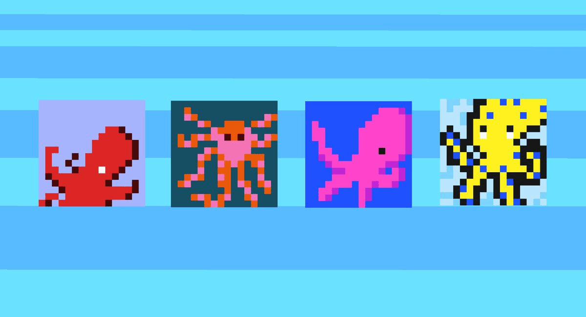 Octopus-Themed Pixel Art Party on Dot.fan