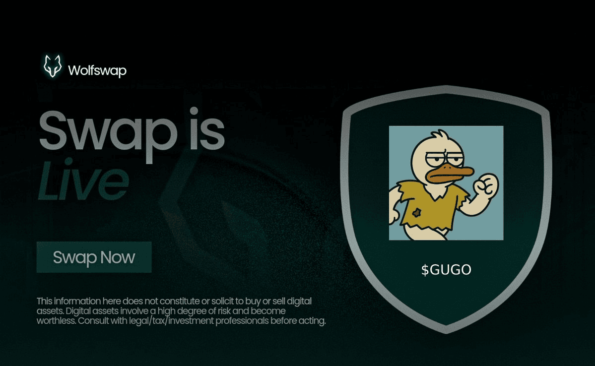 GUGO Token Now Whitelisted on WolfSwap DEX