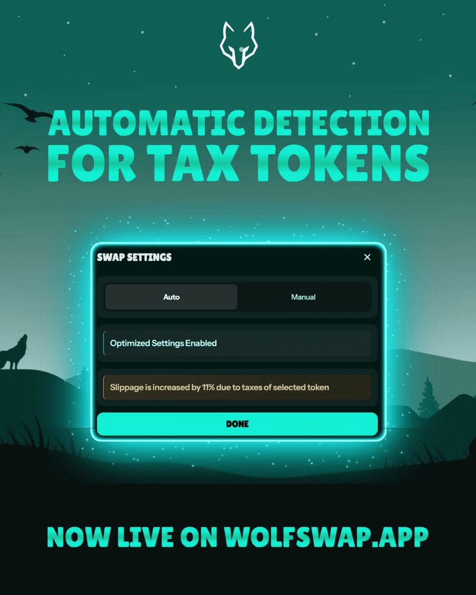 🔧 WolfSwap Auto-Detects Tax Tokens