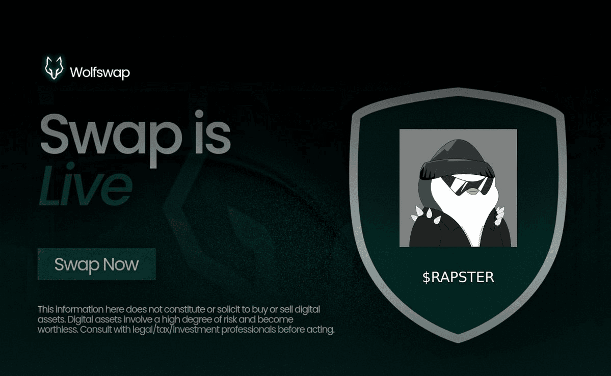 Rapster Token Now Whitelisted on WolfSwap DEX