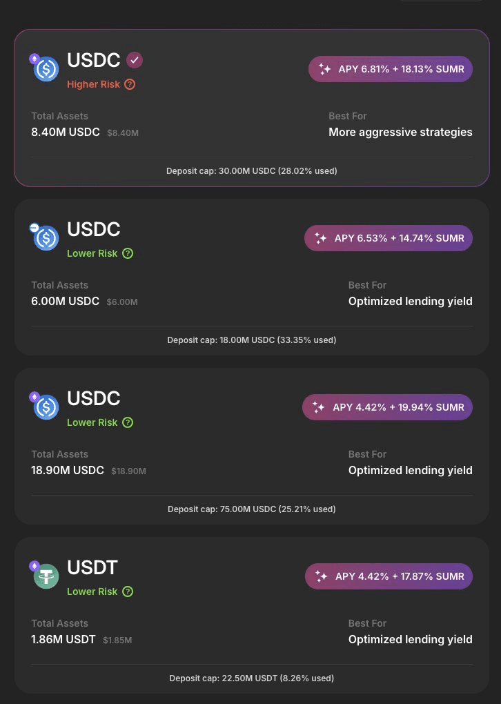 Summer.fi USDC Vaults Show Strong Performance with APYs Up to 25%
