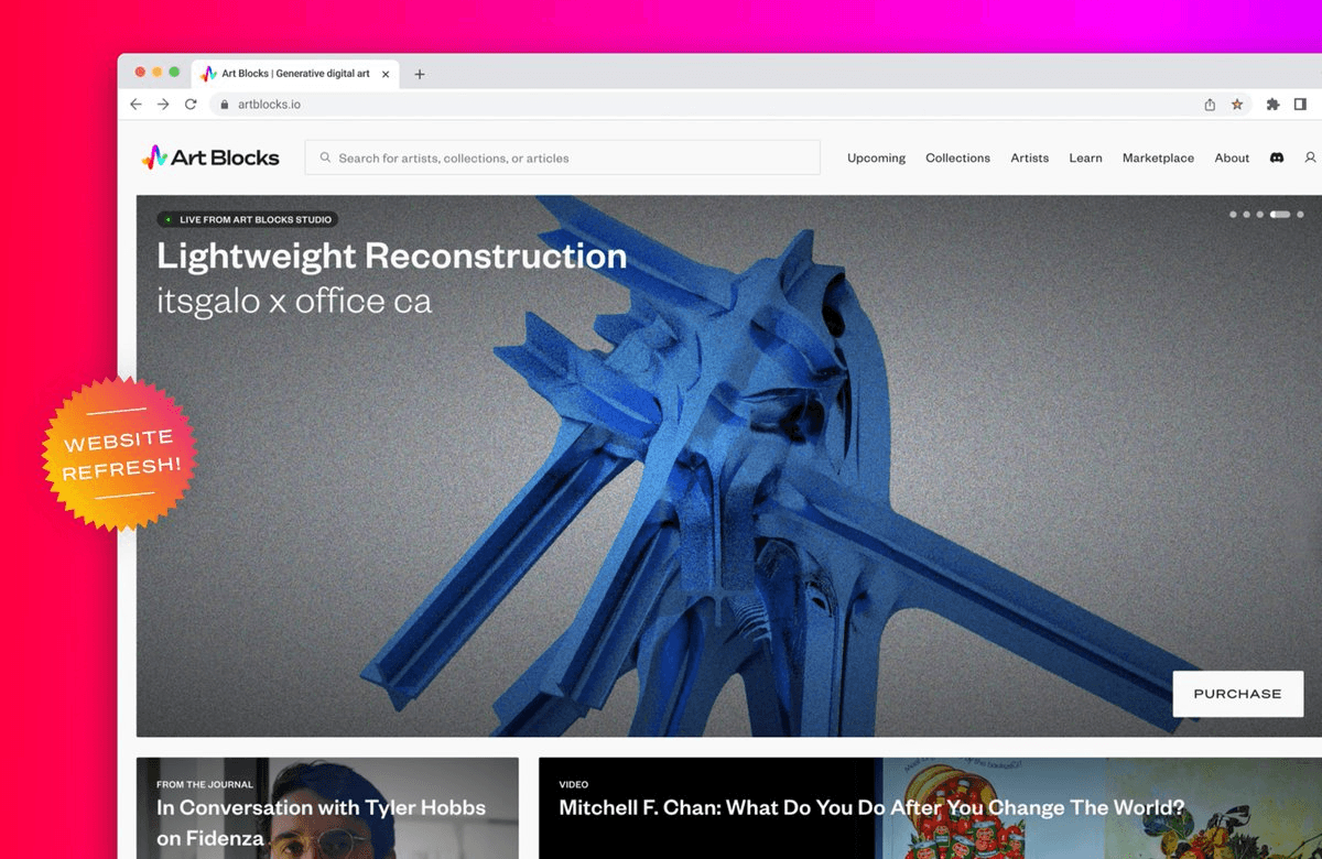 Art Blocks Launches Refreshed Website Design