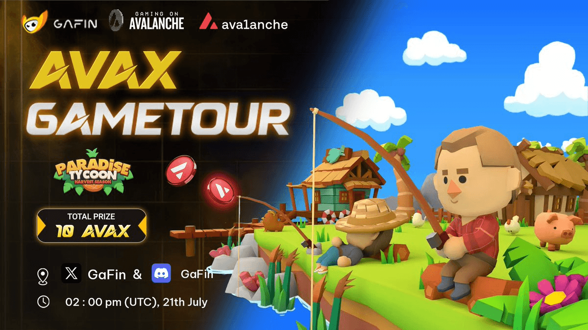**Paradise Tycoon** Featured in Avax GameTour with **10 AVAX Prize Pool**
