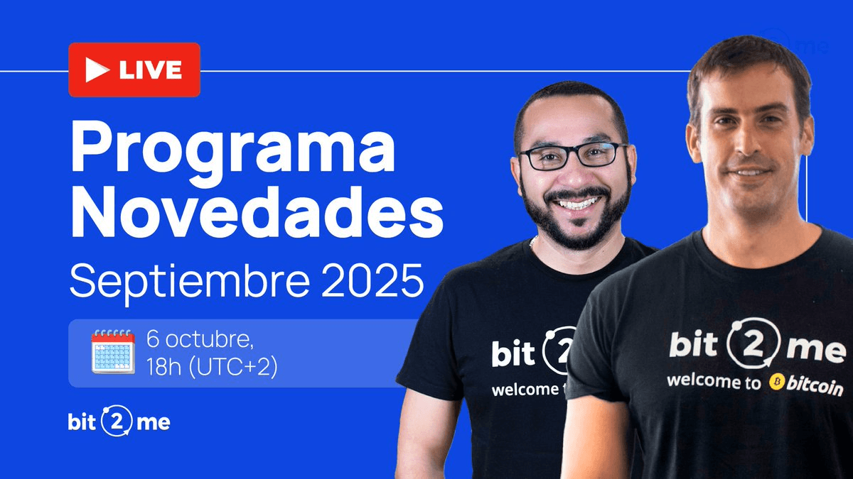 Bit2Me lanza programa mensual de novedades con actualizaciones de septiembre