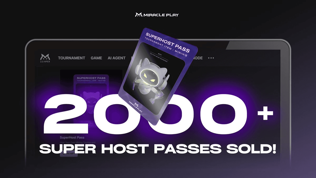 MiraclePlay Super Host Pass Hits 2,000 Sales Milestone