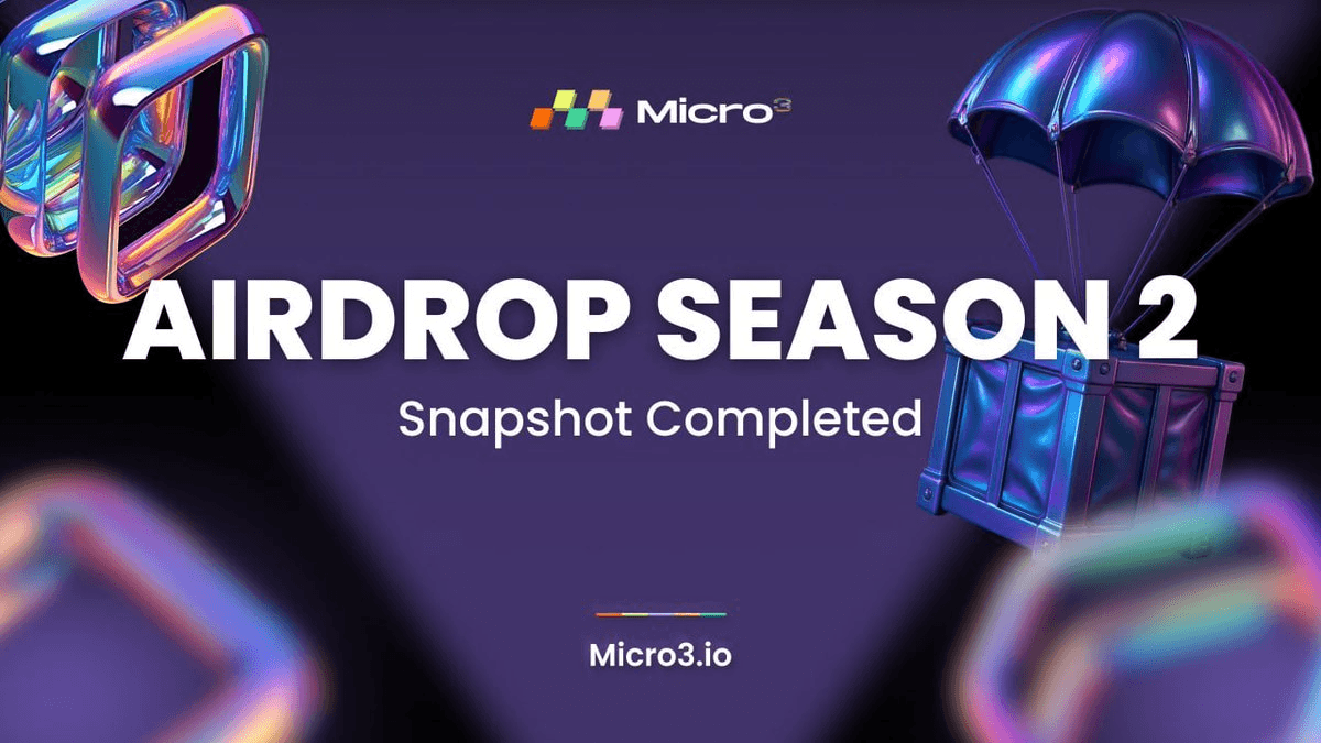 Micro3 Completes Season 2 Airdrop Snapshot, Loyalty Rewards Coming Soon