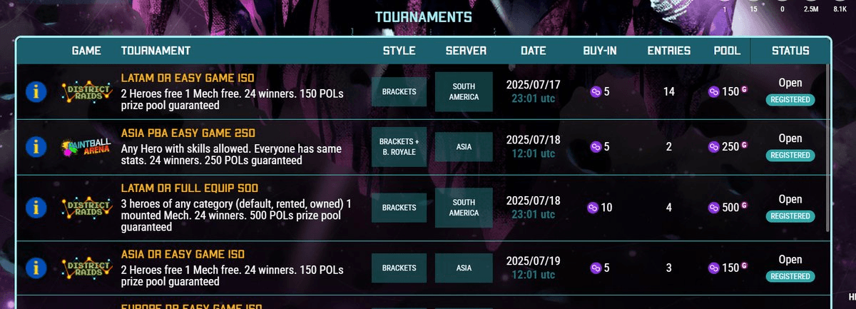 Free Heroes Tournament with 150 POLS Prize Pool