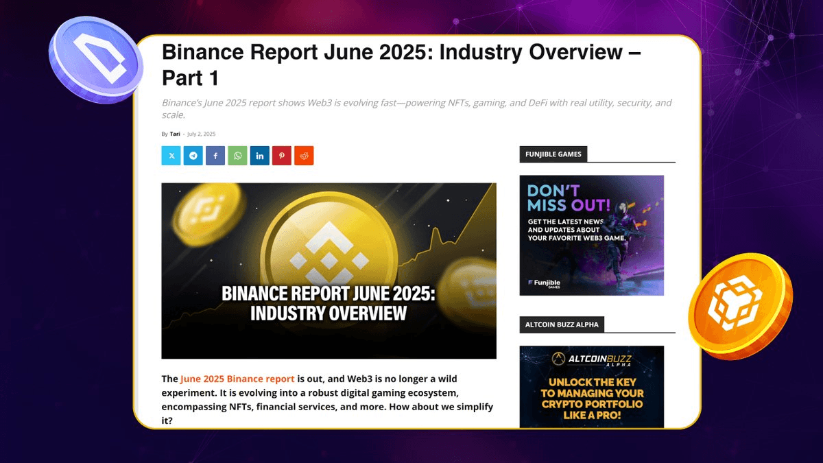 Binance Research Report Confirms Web3 Gaming Industry Growth
