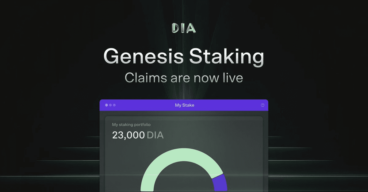 DIA Genesis Staking Claims Now Open