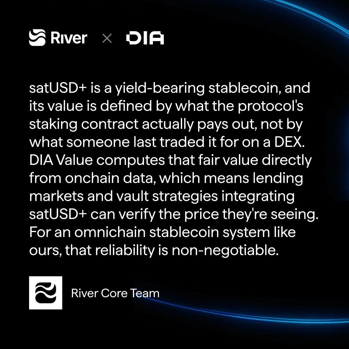 River Integrates DIA Value for Yield-Bearing Stablecoin Pricing