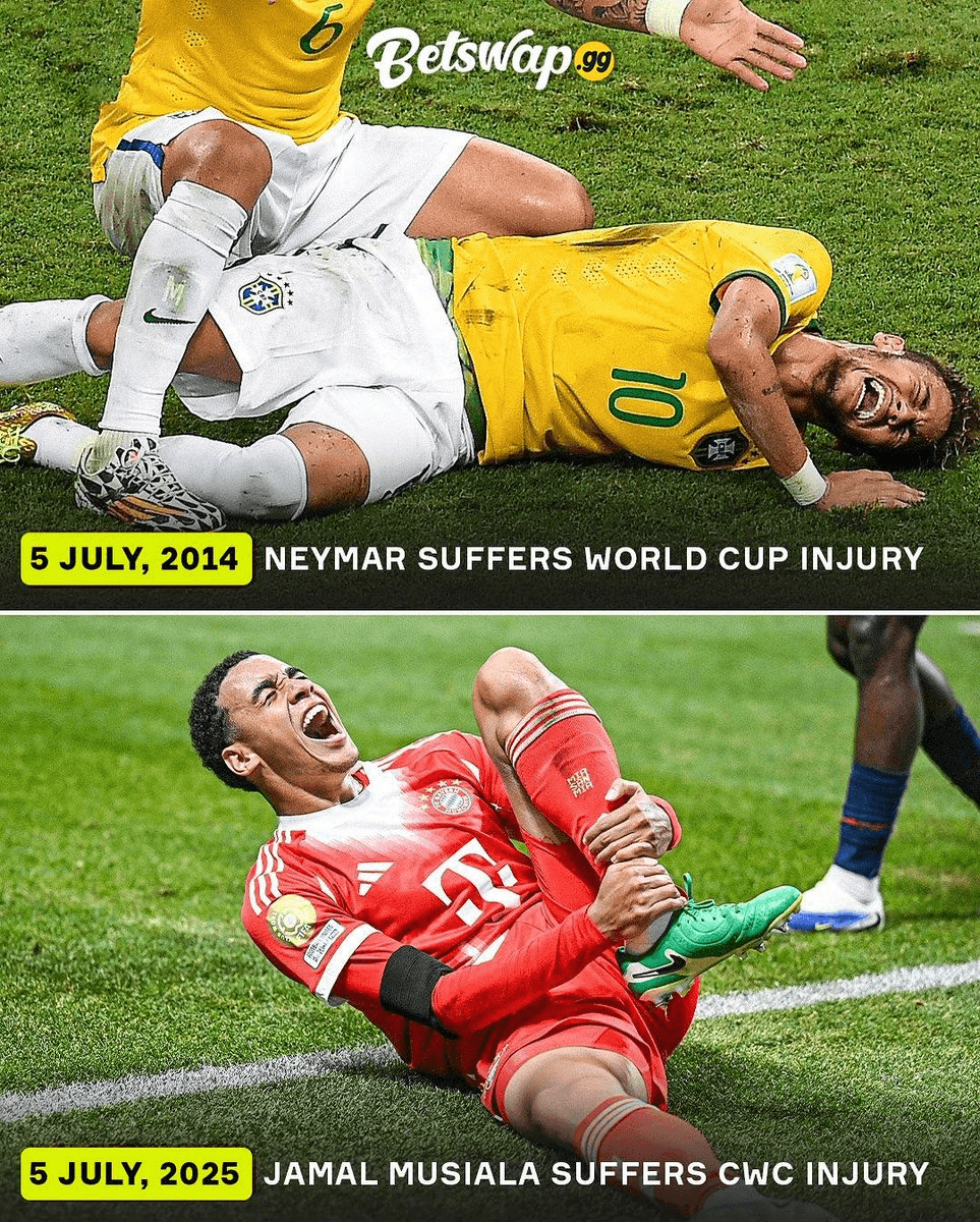 Parallel Football Injuries: Neymar Jr and Musiala's Uncanny Timing