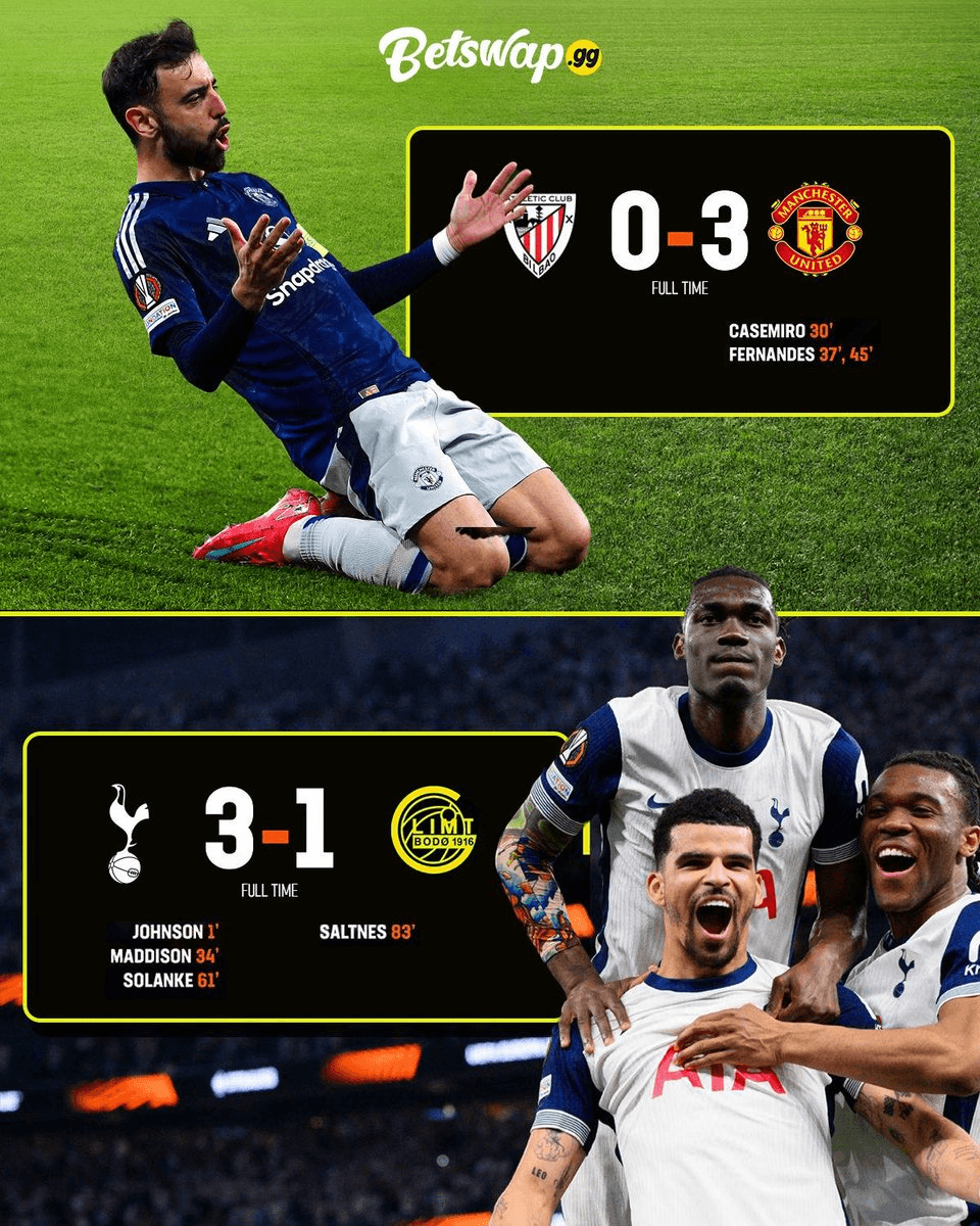 European Football Night Brings Success for United and Spurs