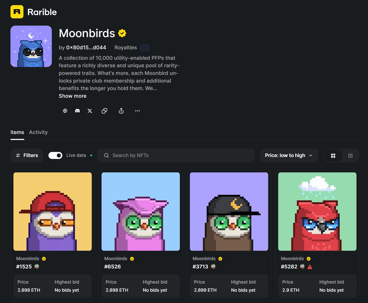 Moonbirds NFT Collection Shows Strong Market Performance