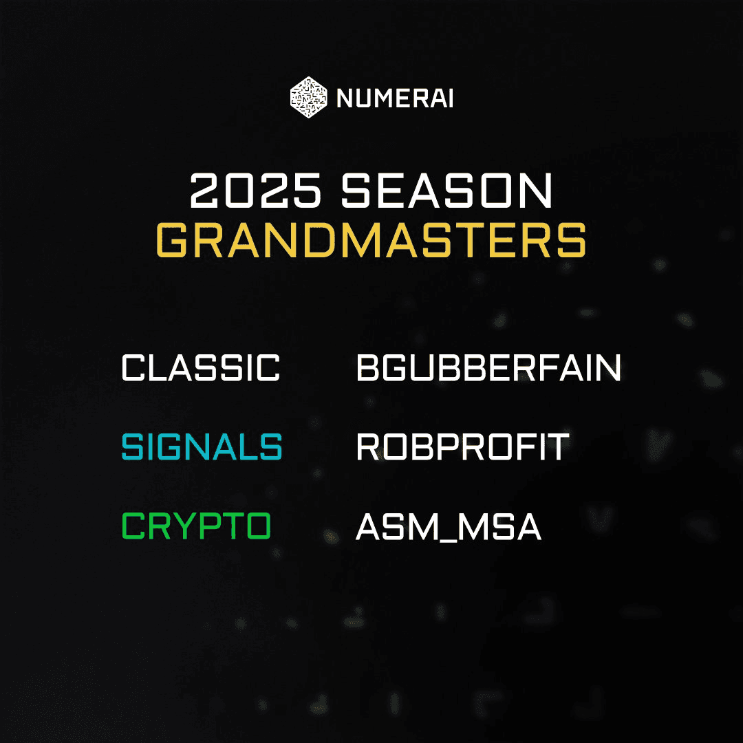 Numerai Crowns 2025 Season Grandmasters Across Three Platforms
