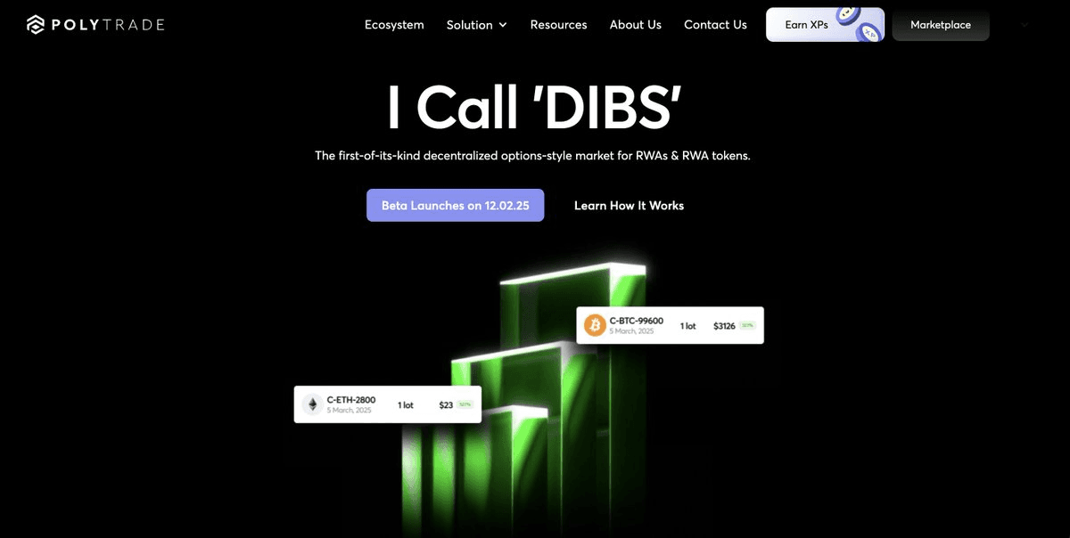 Polytrade Launches Dibs: A New Way to Trade Real World Assets