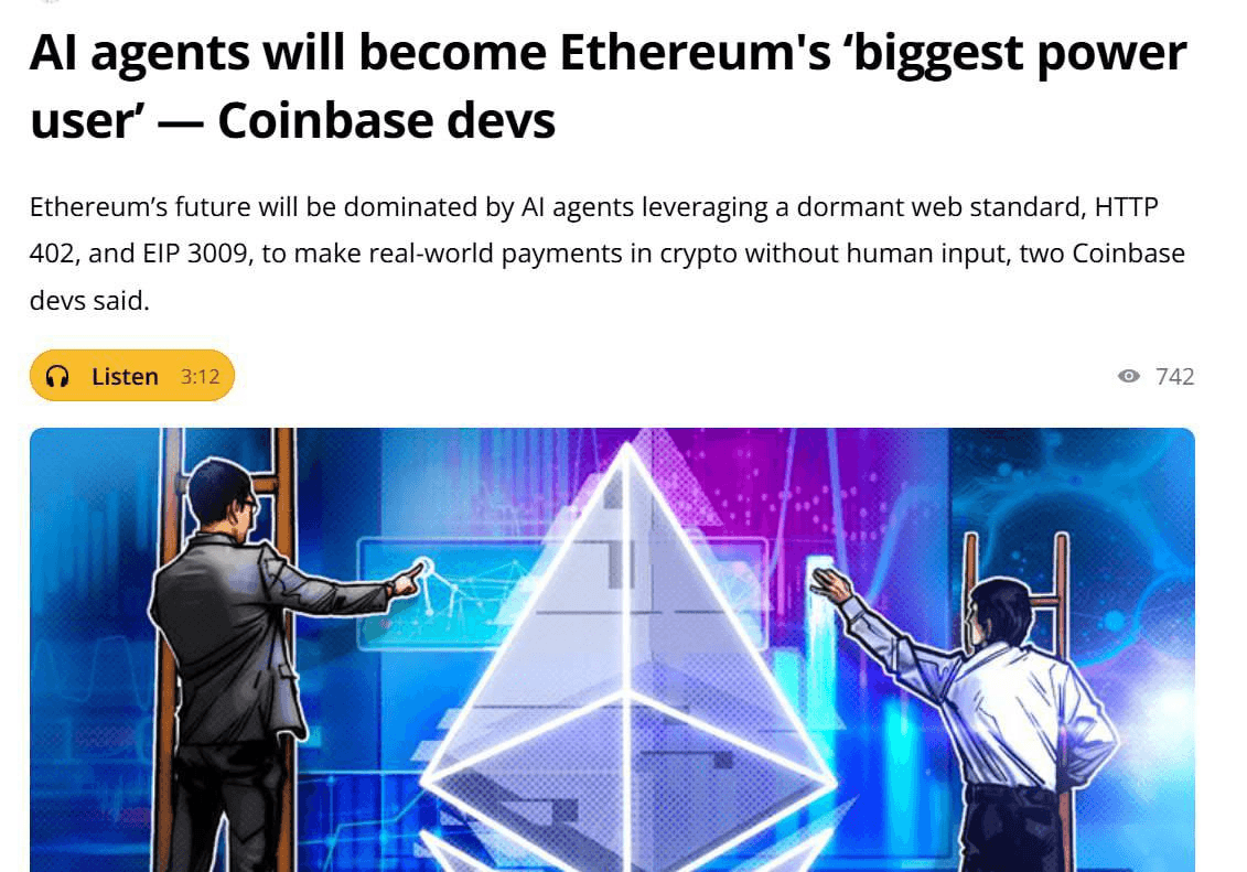 AI Agents Predicted to Dominate Ethereum Usage by 2025