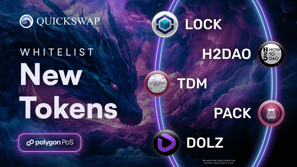 QuickSwap Adds Five New Tokens to Polygon PoS