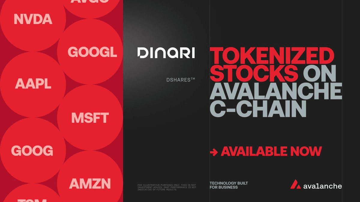 Dinari Expands Tokenized Stock Trading to Avalanche C-Chain