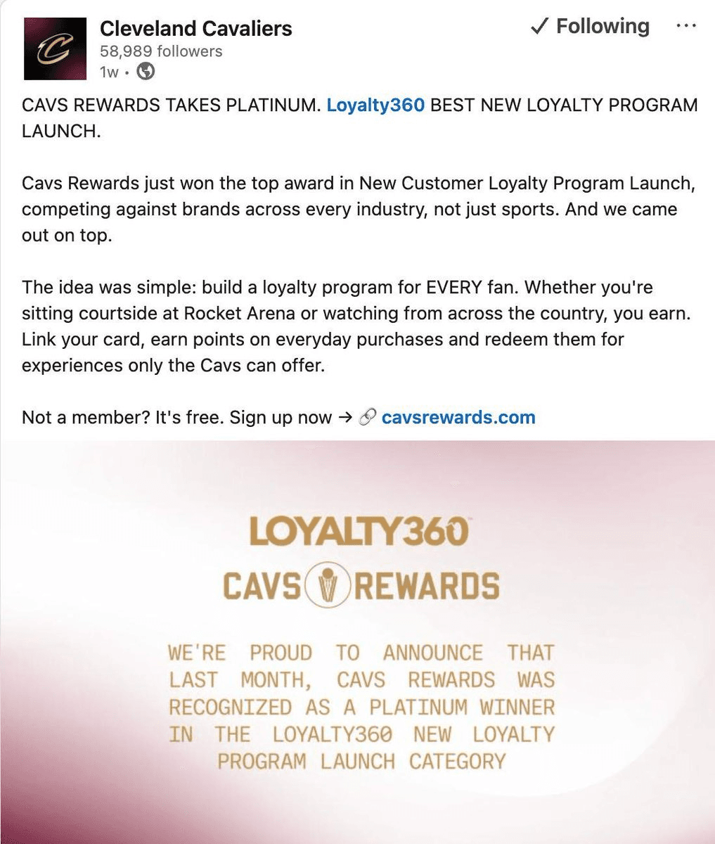 Cleveland Cavaliers Win Top Award for Blockchain-Based Loyalty Program