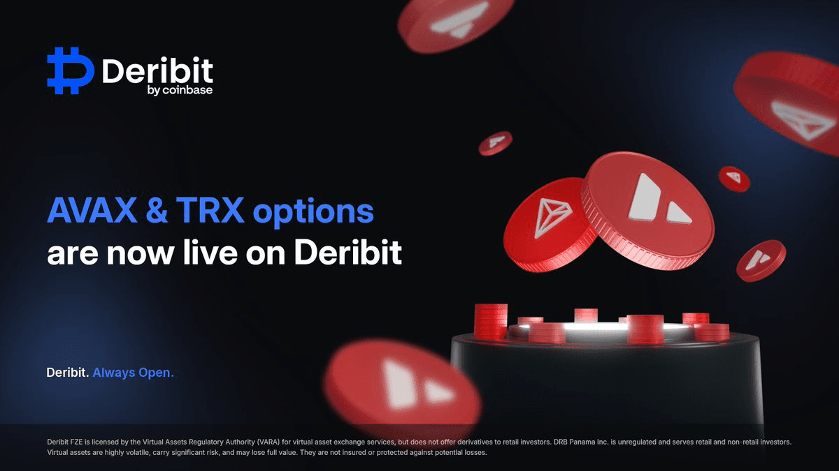 Deribit Launches USDC-Settled AVAX Options Trading