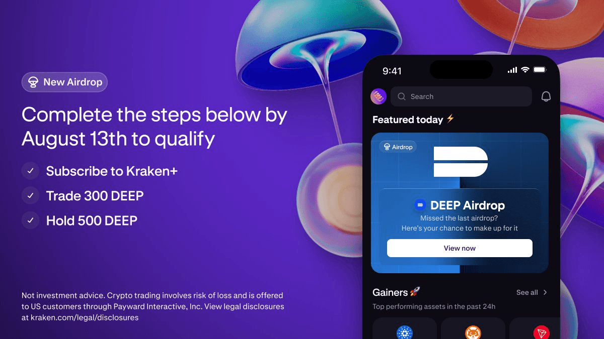 Kraken and DeepBook Partner for $100K DEEP Token Giveaway