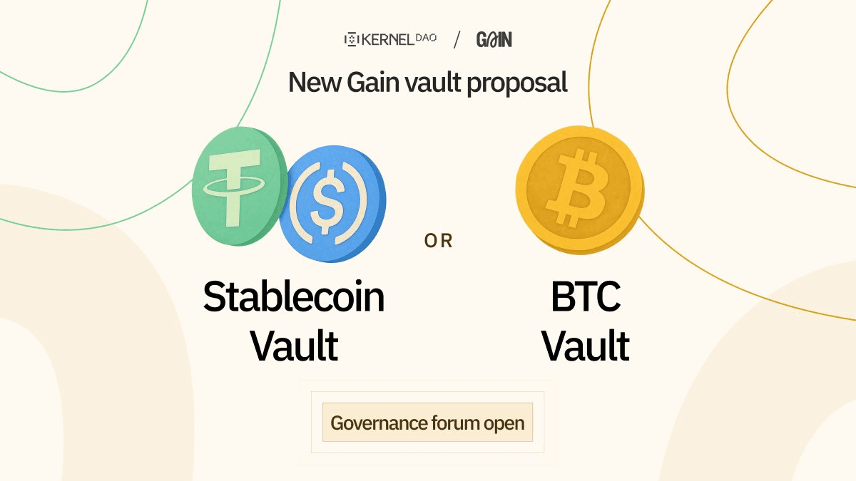 KernelDAO Proposes New Gain Vaults: Stablecoin or BTC