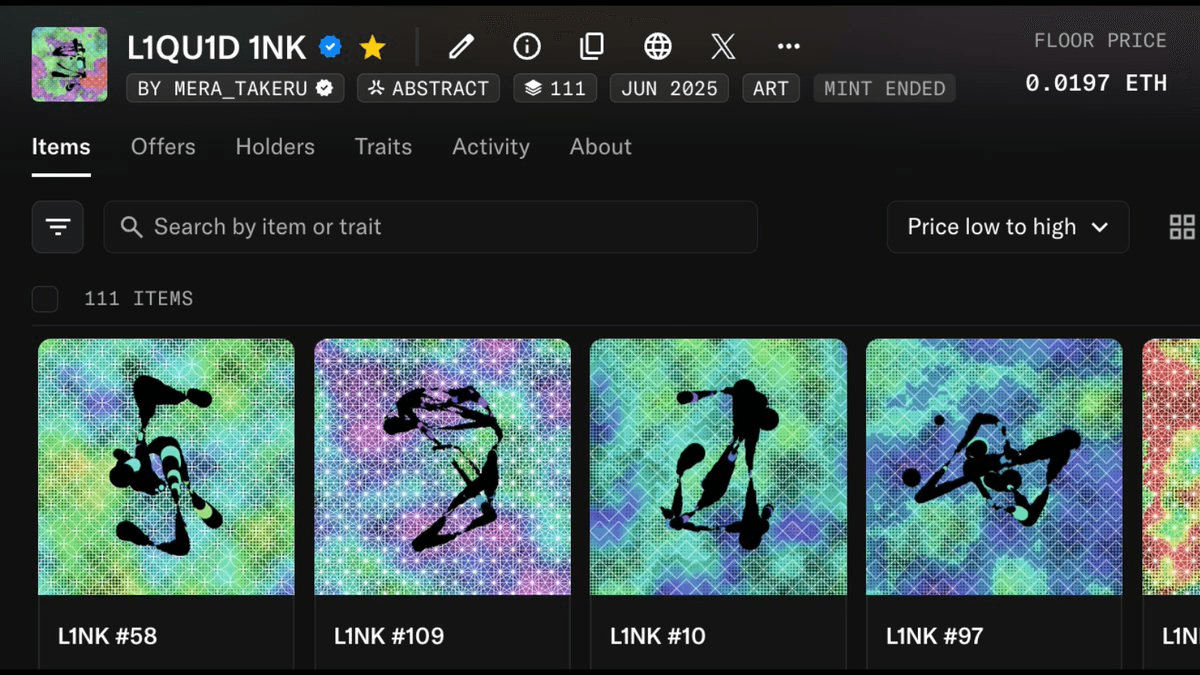 NFT_NYC and AbstractChain Launch L1QU1D 1NK Collection