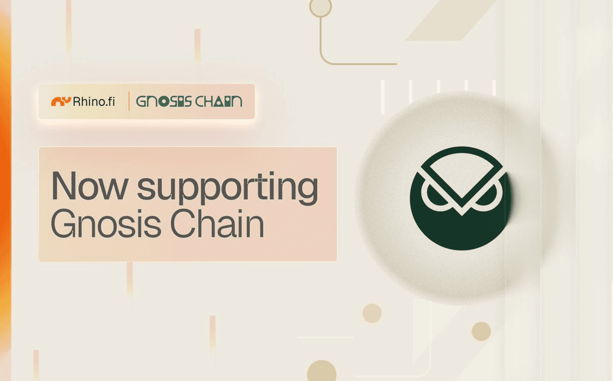 Rhino Launches on Gnosis Chain with Smart Deposit Addresses