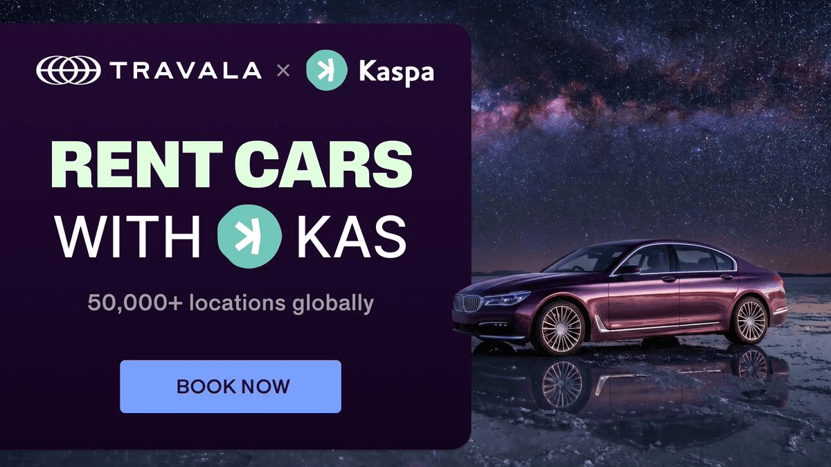 Travala Expands Kaspa Payment Option to Global Car Rentals