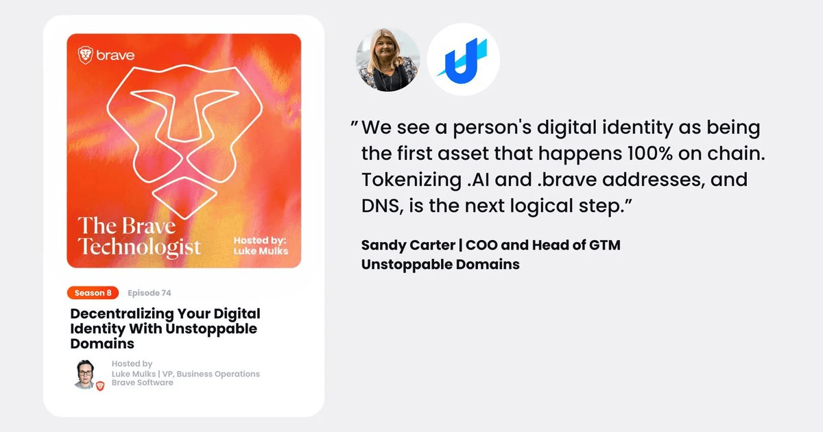 Brave and Unstoppable Domains Push for On-Chain Digital Identity