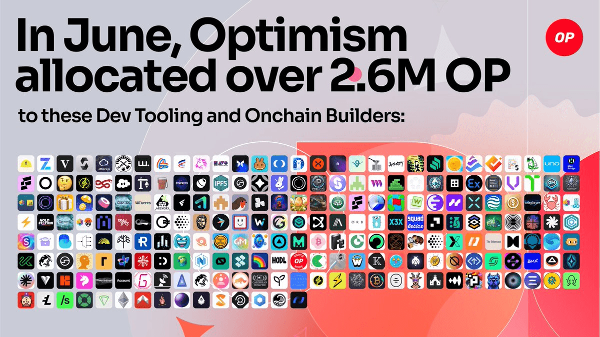 Optimism Distributes 2.6M OP Tokens in June Retro Funding Round