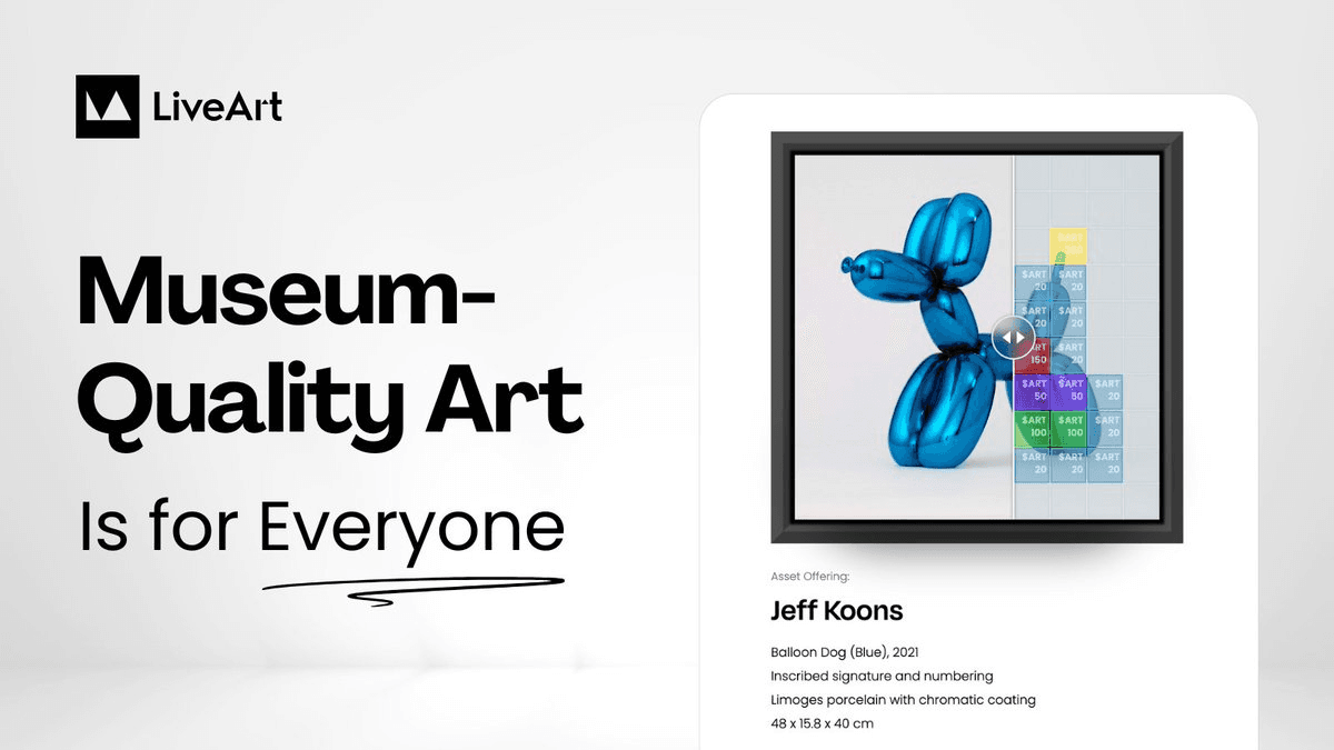 LiveArt Tokenizes Jeff Koons Balloon Dog (Blue) for Fractional Ownership