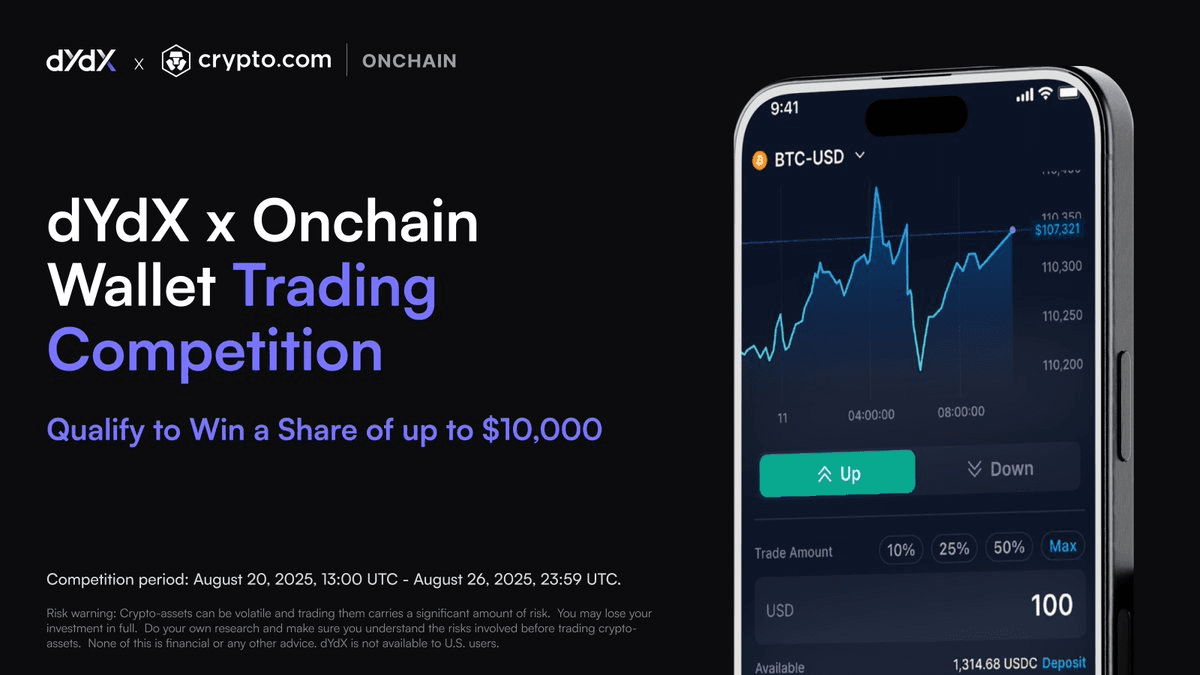 dYdX Partners with Crypto.com for $10,000 Trading Competition