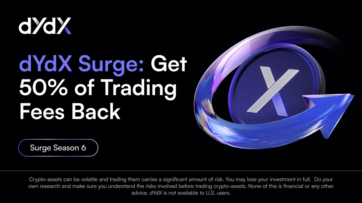 dYdX Launches Surge Season 7 with Zero Trading Fees for Front-End Users