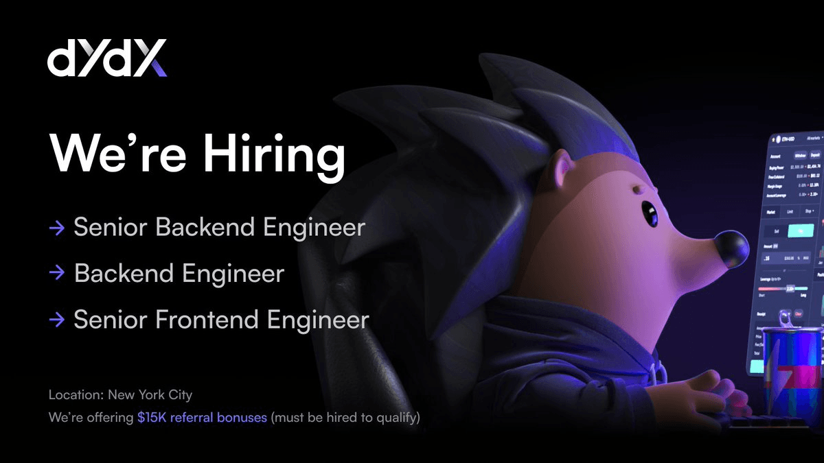 dYdX Continues Engineering-First Recruitment Drive