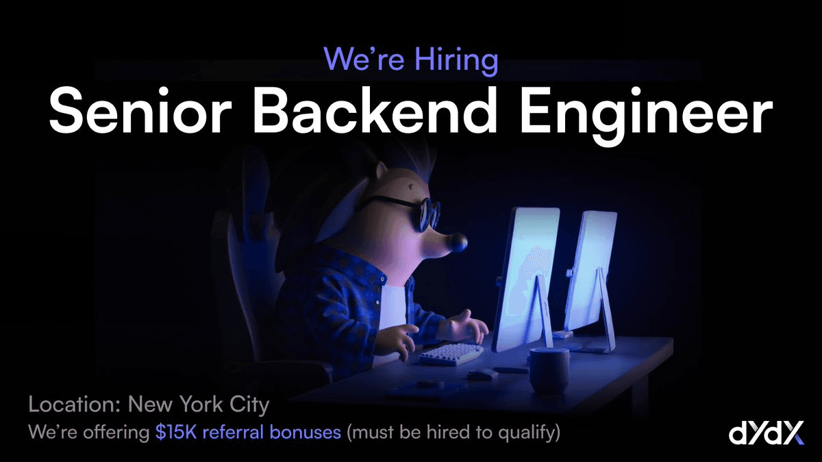 dYdX Seeks Senior Backend Engineer in NYC