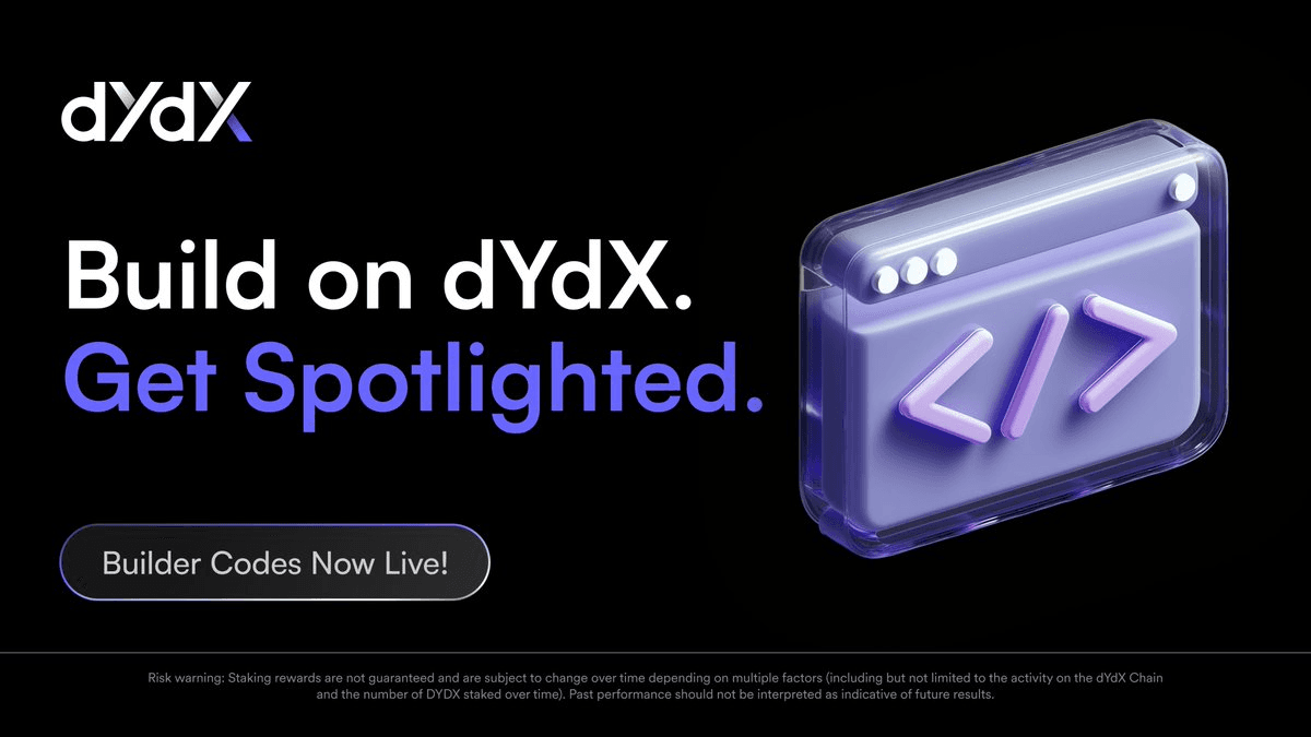 dYdX Launches Builder Codes for Developer Revenue Generation