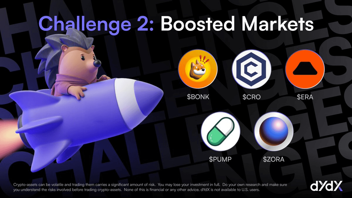 dYdX Launches Challenge 2 with $400 Reward for Trading Boosted Markets