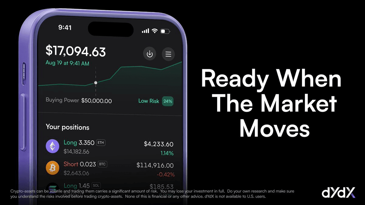 dYdX Mobile Trading Platform Gets Major Update
