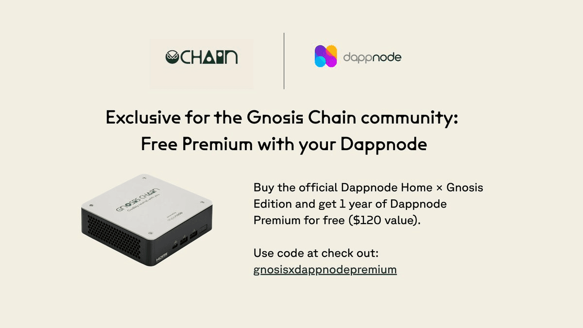 Dappnode Offers Free Premium Year with Gnosis Edition Hardware Purchase