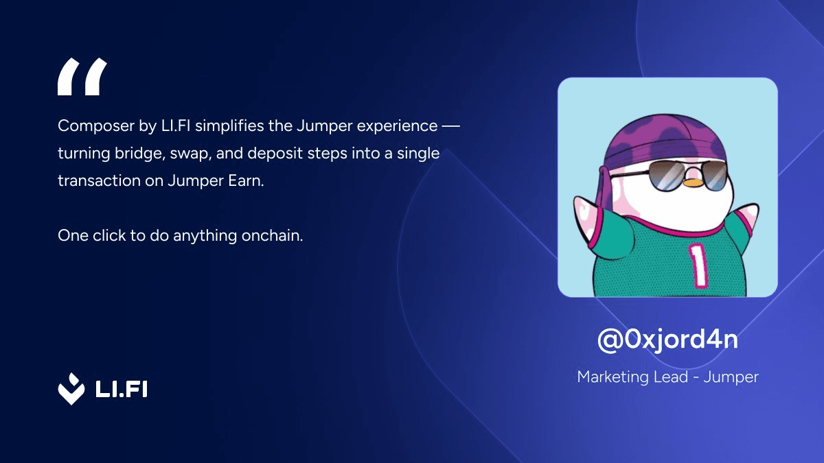 LI.FI Launches One-Click Cross-Chain Deposits for Jumper Earn