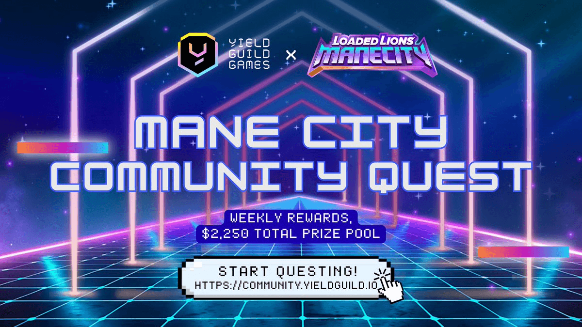 Yield Guild Partners with Loaded Lions for Mane City Quest with $2,250 Prize Pool