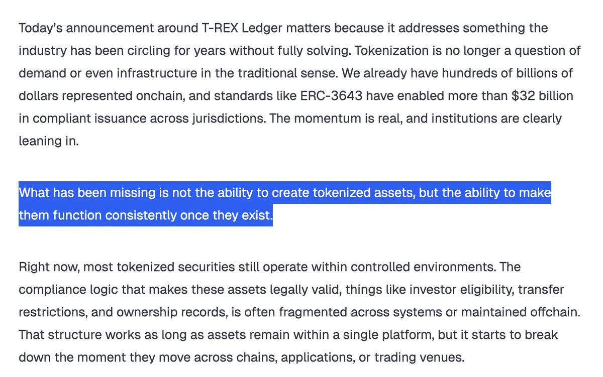 T-REX Ledger Tackles Cross-Chain Compliance for Tokenized Securities