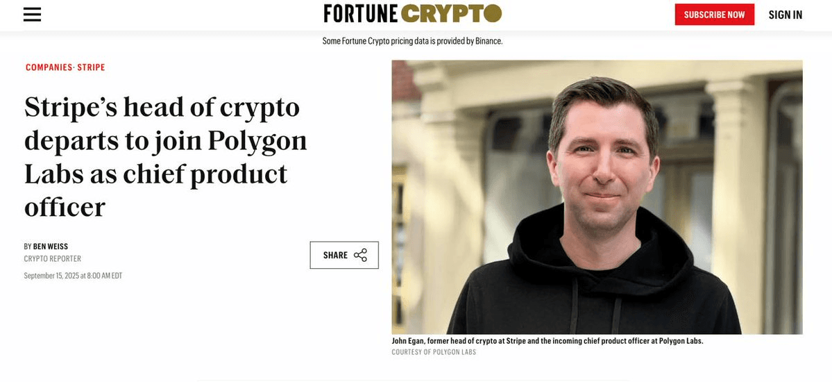 Stripe's Head of Crypto Joins Polygon Labs as Chief Product Officer