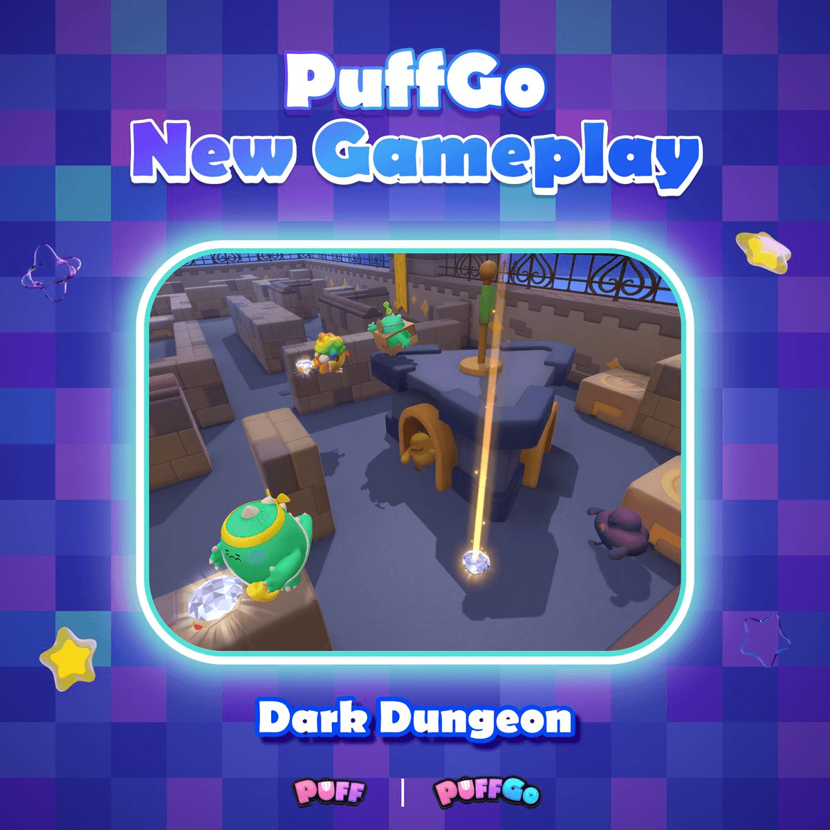 PuffGo Reveals Dark Dungeon Level with Light-Based Navigation Mechanics