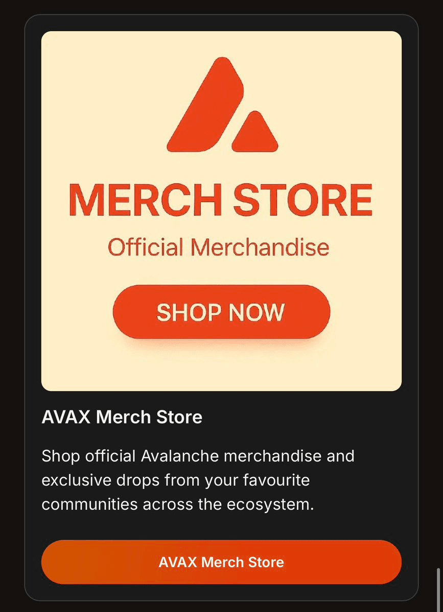 Avalanche Launches Official Merch Store on Arena App